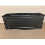 Black faux lead planter (H50cm W130cm D40cm)