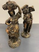 A pair of decorative figures