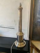 White metal column table lamp