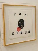 David Lynch: 'Red Cloud' 1998 Collograph and relief on hand made paper 24 x 24 inches. David