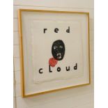 David Lynch: 'Red Cloud' 1998 Collograph and relief on hand made paper 24 x 24 inches. David
