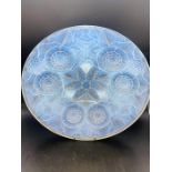 A French glass bowl with floral theme in the style of Lalique (Diameter 31 cm)