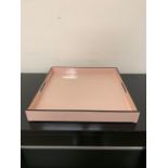 Light pink and black rim lacquered square tray