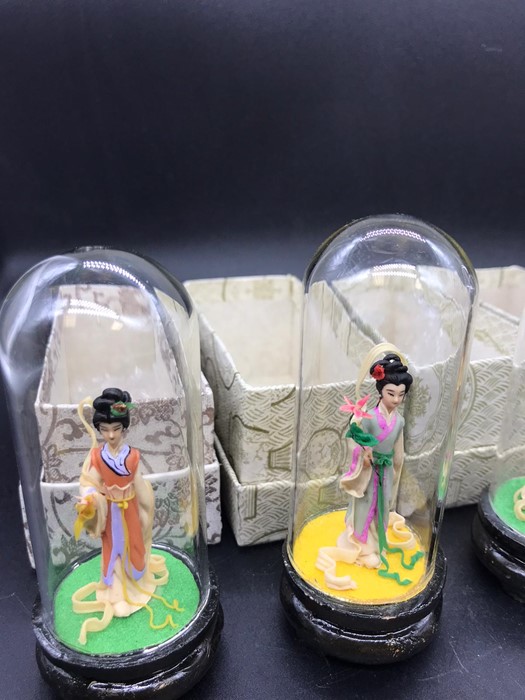 A selection of seven Japanese ladies in plastic dooms and one Japanese lady on wooden stand - Image 5 of 6
