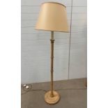 A pine floor standing lamp with shade (H164cm)