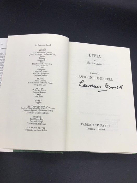 "Livia" Book by author and poet, Lawrence Durrel. First Edition signed by author. - Image 2 of 4