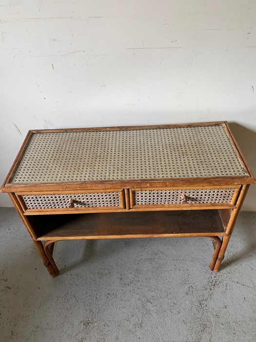 A cane and rattan unit (H61cm W78cm D34cm) - Image 3 of 3