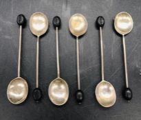 A Set of Six silver coffee spoons, hallmarked Sheffield 1929.