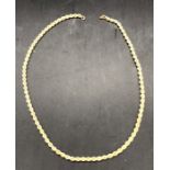 A rope gold necklace in 10k yellow gold (5.6g)