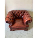 Chesterfield ox blood leather club chair (H69cm W103cm D85cm)