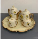 A Mid Century Tea Service on Tray.