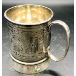 A small silver tankard, makers mark CB&S 1906.