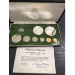 A Boxed set of 1976 Coinage of Guyana including silver coins.