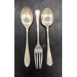 Three hallmarked silver items of cutlery.