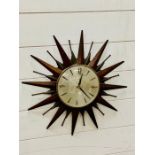 Mid century starburst wall clock