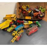 A selection of Diecast vehicles to tractors, dumper trucks, etc