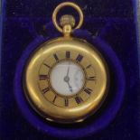 Am 18 ct gold Half Hunter watch, makers mark AMJ in case (approx Total Weight 91g)