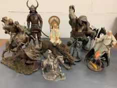 A selection of Lord of the Rings large collectable figures