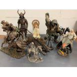 A selection of Lord of the Rings large collectable figures