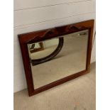 Mahogany over mantle mirror with detail to top