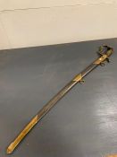 A Continental Cavalry sword, possibly German (93cm top to bottom 79cm blade)