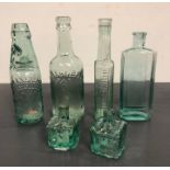 A Selection of glass bottles including J Baxendale of Blackburn and J A Archibald of Blackburn