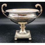 A Silver Dutch hallmarked two handled dish on stand.