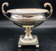 A Silver Dutch hallmarked two handled dish on stand.