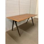 A reclaimed works table (H72cm W153cm D77cm)