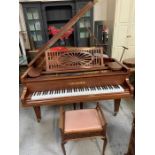 C Bechstein Grand Piano made in Germany with turned legs. It has eighty-eight note keyboard and