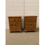 Pair of low three drawer bedside (H4cm)