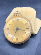 A Ladies 18 ct gold ornate fob watch, Chester (Approx Total Weight 54g)