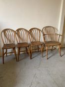 Four Windsor spindle back chairs