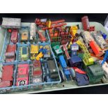 A selection of Diecast trucks, work vehicles and accessories