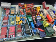 A selection of Diecast trucks, work vehicles and accessories