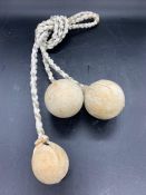 Gaucho Bolas Boleadoras rope lasso with three balls covered with leather on twisted raw leather