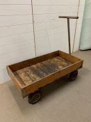 Vintage wooden warehouse trolley (100cm x 54cm)