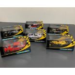 Six Scalextric boxed cars