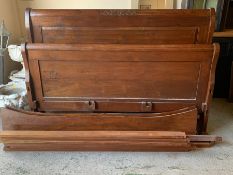 Oak sleigh bed (H130cm W190cm)