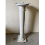 White wooden pillar on square base (H102cm)