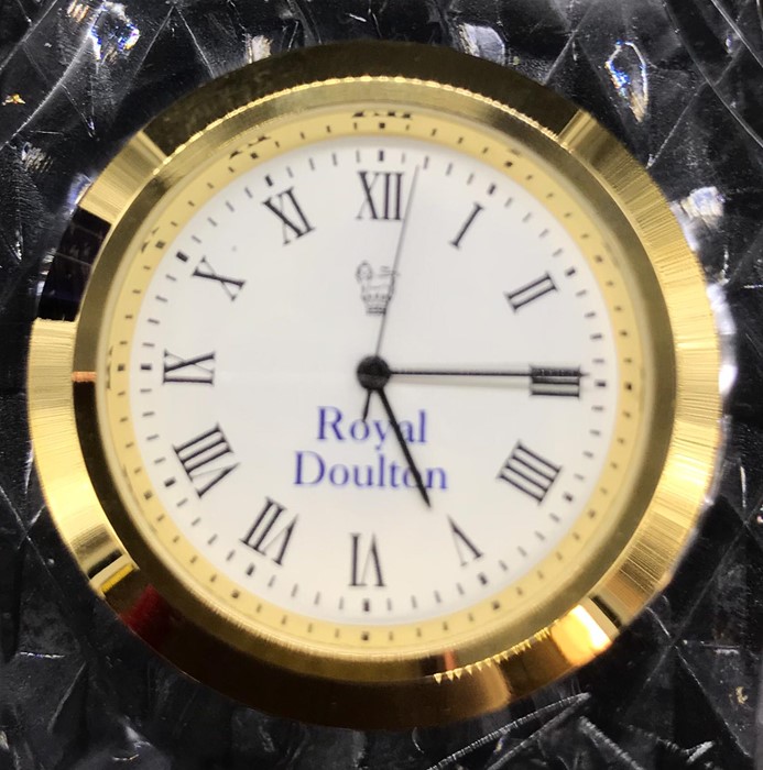 A boxed Royal Doulton crystal desk clock - Image 2 of 5