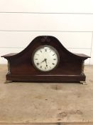 A French mantle clock in mahogany case (H15cm W30cm)