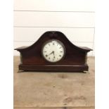 A French mantle clock in mahogany case (H15cm W30cm)