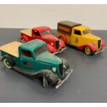 Three Diecast America 1930's pick ups by Solido