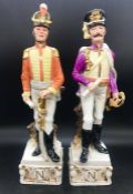 Two Capodimonte Soldiers China Figures.