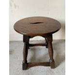 Low oak stool/table (H43cm Dia38cm)