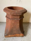 Reclaimed terracotta chimney pot (H46cm Base 34cm sq)