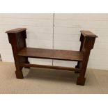 Arts and crafts oak window seat (H100cm W107cm D16cm)