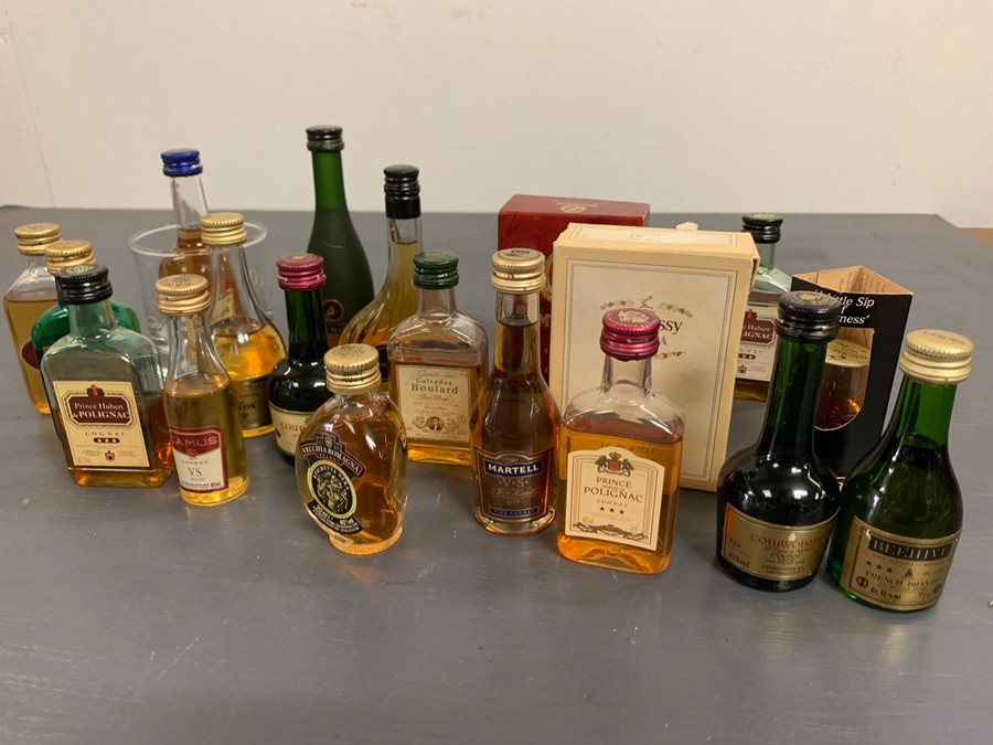 A Selection of various Cognac and Brandy miniatures