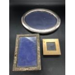 Two hallmarked Silver photos frames and one silver plated frame